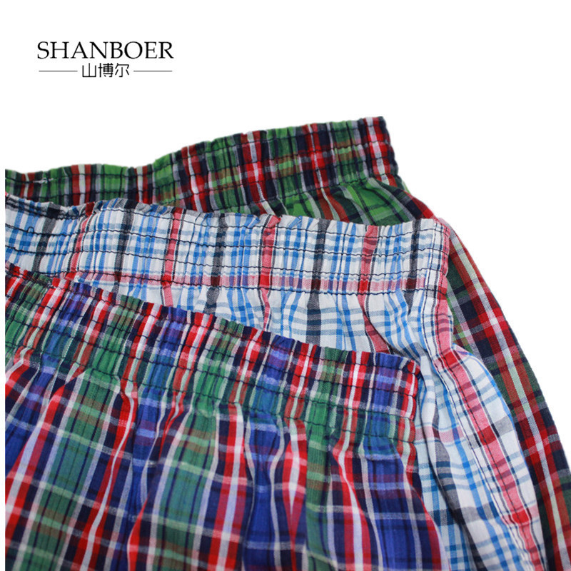 Shanboer 4PCS/lot Mens Underwear Boxers Loose Shorts Men'S Panties Cotton male Large classic Plaid Arrow Pants Plus Size 4XL 201023