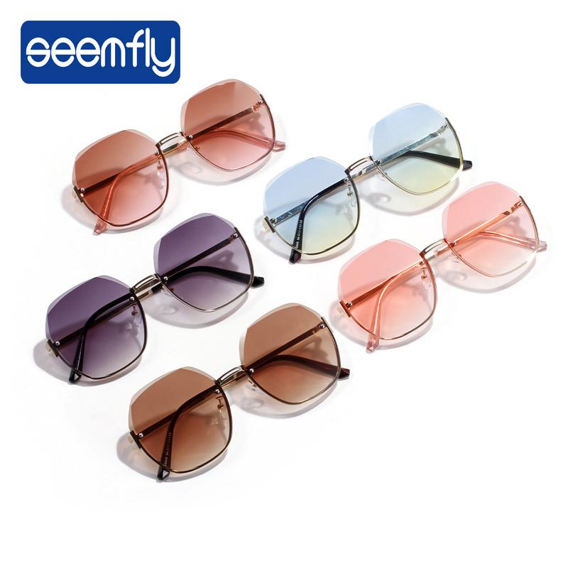 Seemfly Polygon Frameless Sunglasses Women Fashion Brand Ocean Film sun glasses Metal Steampunk Women Shades Eyewear For Men
Seemfly Polygon Frameless Sunglasses Women Fashion Brand Ocean Film sun glasses Metal Steampunk Women Shades Eyewear For Men