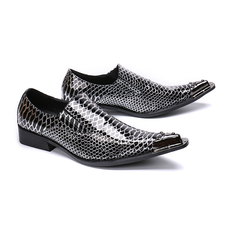 Mens Metal Pointed Toe Business Dress Shoes Men's Flats Oxfords Slip-On Printed Black Leather Mens Shoes Casual Chaussure Homme, As pic
Mens Metal Pointed Toe Business Dress Shoes Men's Flats Oxfords Slip-On Printed Black Leather Mens Shoes Casual Chaussure Homme, As pic