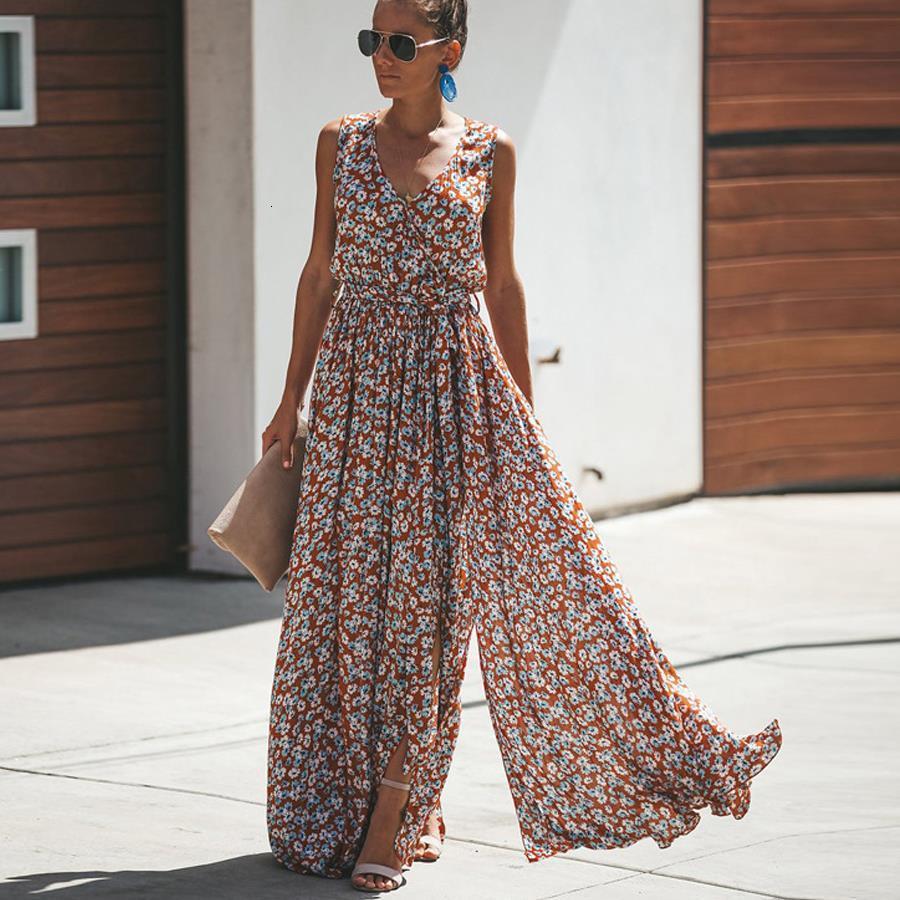 maxi dress floor length floral print v neck summer dresses sleeveless split fork sundress loose gypsy boho women dresses vestido, Black;gray
maxi dress floor length floral print v neck summer dresses sleeveless split fork sundress loose gypsy boho women dresses vestido, Black;gray