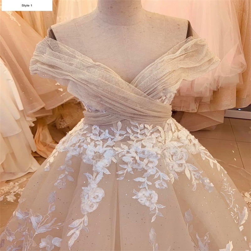 Floral Beach Wedding Dresses A Line Sexy Off Shoulder Cheap Custom Made Lace Applique Bohemian Bridal Gowns Robe De Mariée