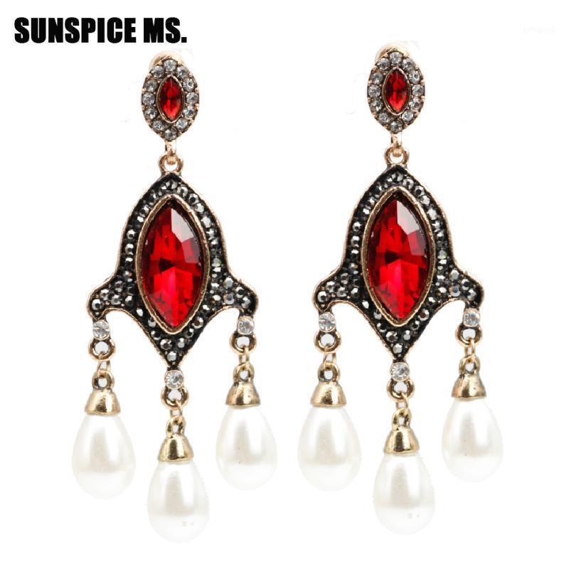 Dangle & Chandelier SUNSPICE MS Retro Vintage Bead Drop Earrings Antique Gold Color Big Crystal Boho Long Wedding Jewelry 1
Dangle & Chandelier SUNSPICE MS Retro Vintage Bead Drop Earrings Antique Gold Color Big Crystal Boho Long Wedding Jewelry 1
