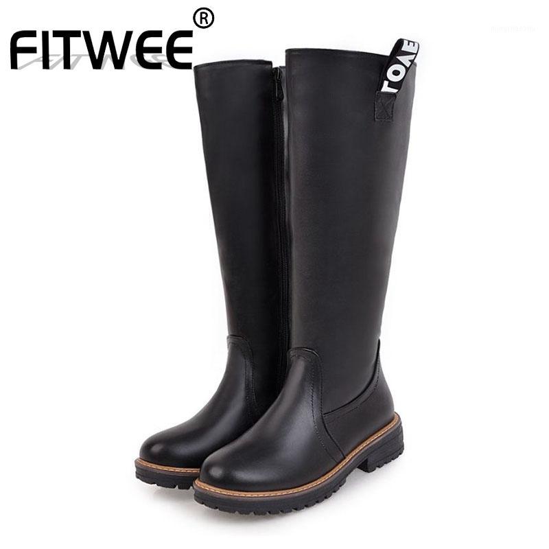 FITWEE Women Knee High Boots Thicken Fur Warm Winter Shoes Women Pu Leather Casual Zipper Footwear Flats Boots Size 34-431, Black
FITWEE Women Knee High Boots Thicken Fur Warm Winter Shoes Women Pu Leather Casual Zipper Footwear Flats Boots Size 34-431, Black