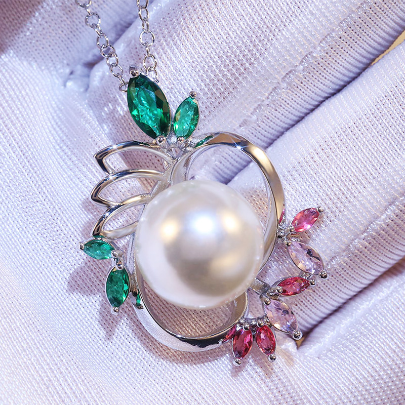 Februaryfrost Brand Big Round Imitation Pearl Pendents Necklace Lotus Shape Colorful Stone Beautiful Women Necklace for Engagement Party Ite
Februaryfrost Brand Big Round Imitation Pearl Pendents Necklace Lotus Shape Colorful Stone Beautiful Women Necklace for Engagement Party Ite