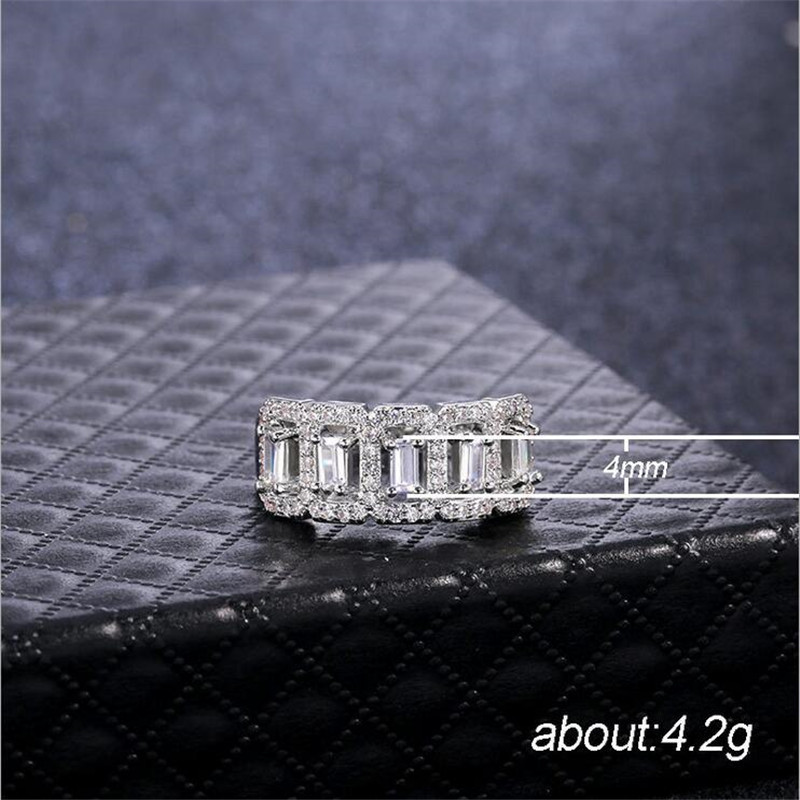 2024 Princess Cut Topaz Ring | Sier Wedding Band 0efd