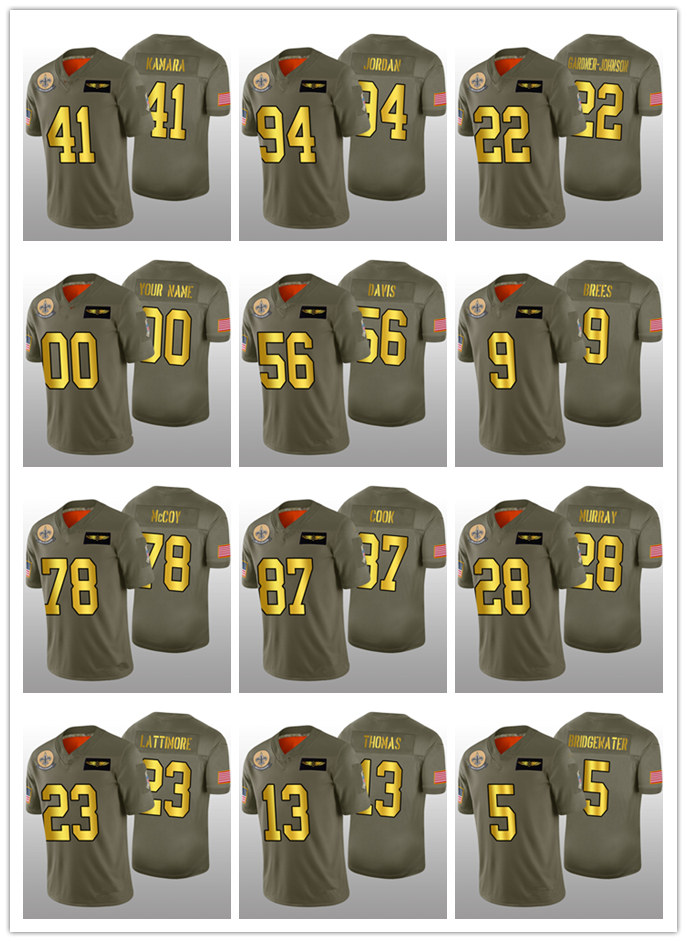New Orleans„Saints„MEN WOMEN YOUTH Alvin Kamara michael thomas Drew Brees 100th 2019 Salute to Service football Jersey New Orleans„Saints„MEN WOMEN YOUTH Alvin Kamara michael thomas Drew Brees 100th 2019 Salute to Service football Jersey