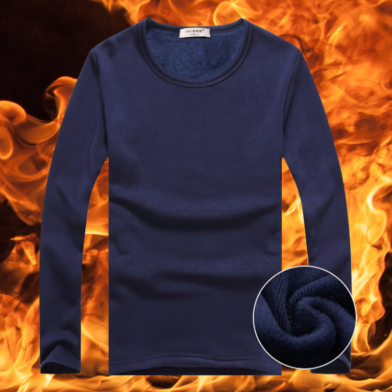 Winter Tops Tshirt thermo Underwear Warm Long Johns V Neck Thick Fleece Thermal Clothing for Men 201023