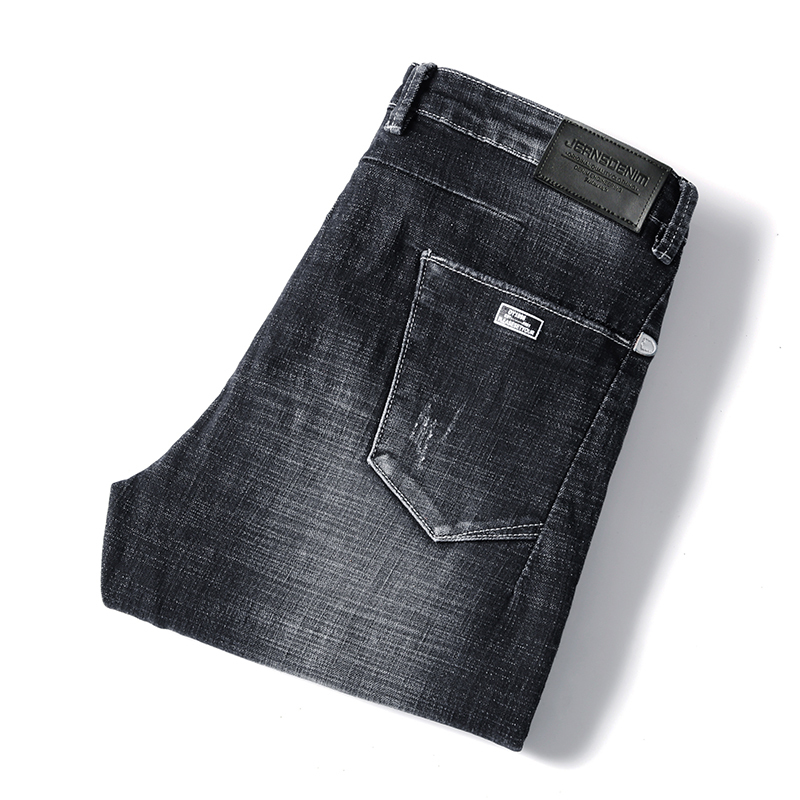 Jantour Cotton Men Jeans Pants Lace up Denim Trousers Black Pants Skinny Slim Hip Hop Sportswear Elastic Waist Male Trousers 201120