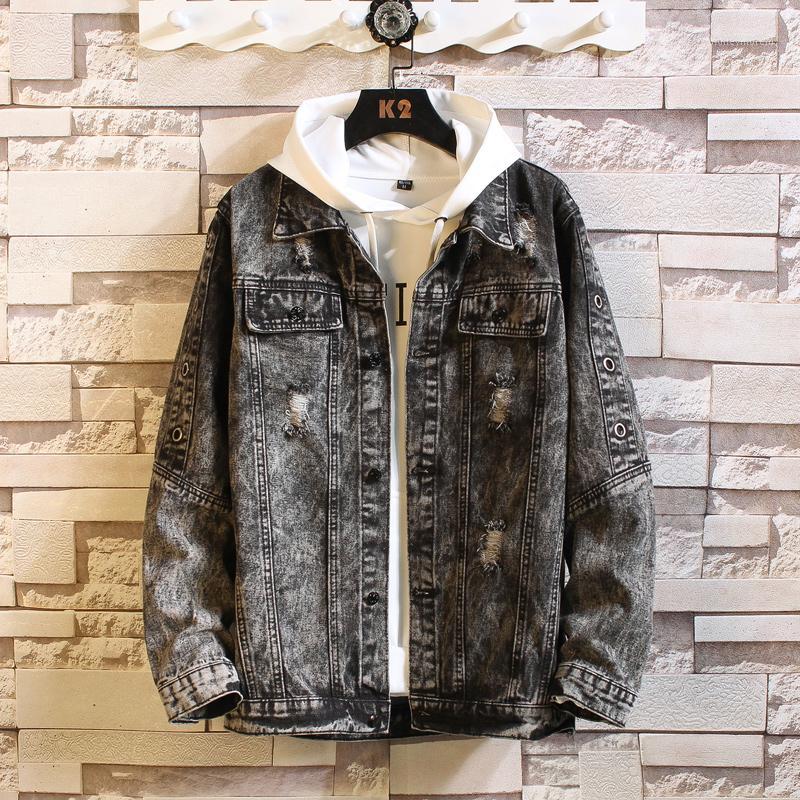 Spring Denim Jacket Men Hip Hop Cowboy Jackets Mens Streetwear Fashion Ripped Hole Jeans Jacket Slim Tops Male Coats Clothing1, Dark grey
Spring Denim Jacket Men Hip Hop Cowboy Jackets Mens Streetwear Fashion Ripped Hole Jeans Jacket Slim Tops Male Coats Clothing1, Dark grey