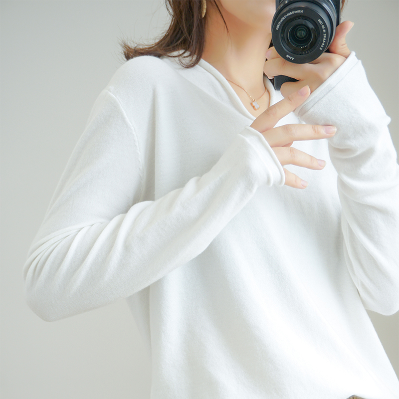 High quality Pullover knitted cashmere sweater long sleeve V-collar sweater women pull femme nouveaute 201225