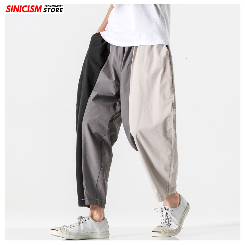 MrGoldenBowl Store Male Streetwear Patchwork Casual Joggers Clothes Men Loose Harem Pants Mens Vintage Loose Trousers 201110