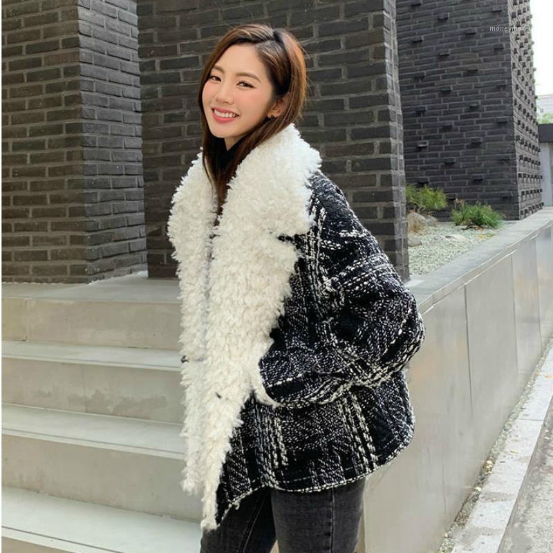 Women Winter Warm Tweed Woolen Jacket Faux Lamb Fur Female Winter Fluffy Coat1, Black
Women Winter Warm Tweed Woolen Jacket Faux Lamb Fur Female Winter Fluffy Coat1, Black