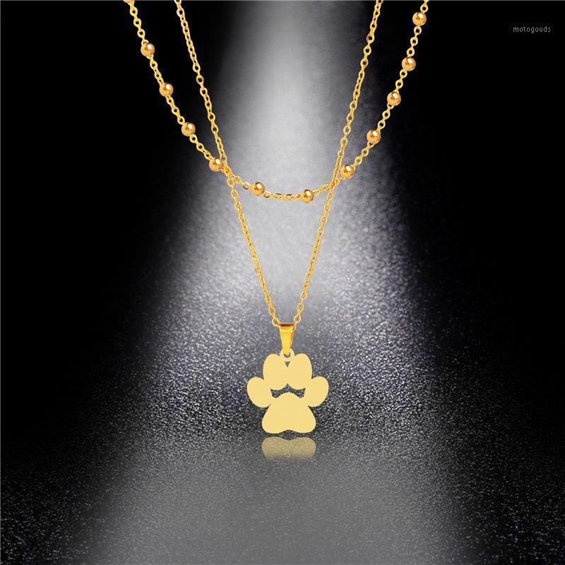 Stainless Steel Inter-bead Double-layer Necklace Cat Claw and Foot Pendant Female Hot Accessories1
Stainless Steel Inter-bead Double-layer Necklace Cat Claw and Foot Pendant Female Hot Accessories1