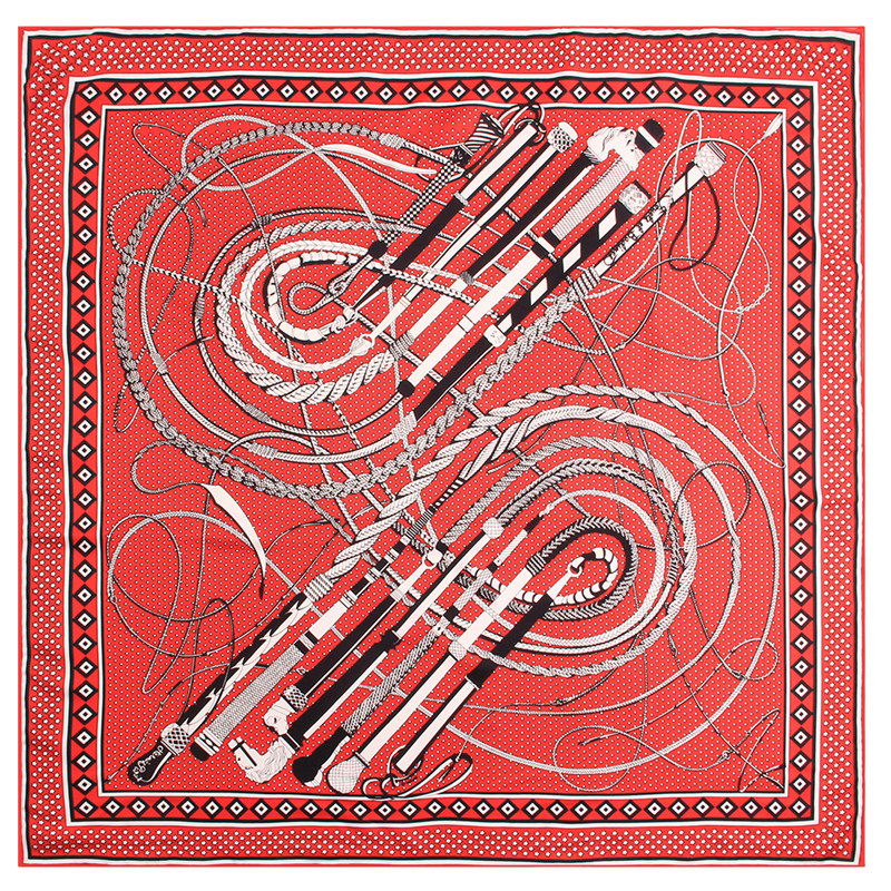 Twill Silk Square Scarf Women Shawl Hijab Scarf Bandana Double-Sided Hand Rolled Edge Head Scarves For Lady