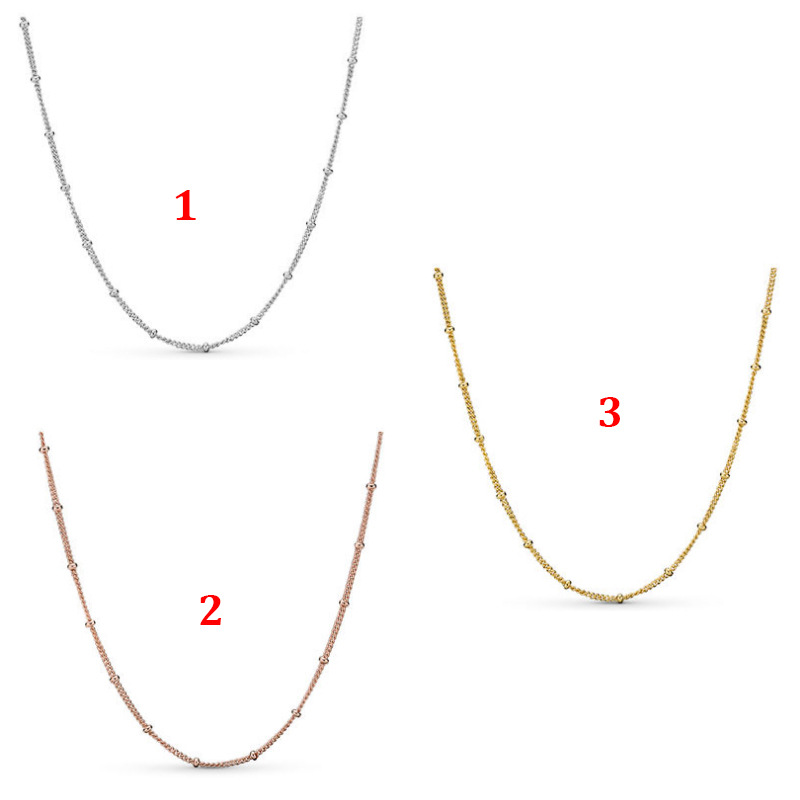 925 sterling silver rose gold bean chain necklace wild collarbone personality basic fit pandora charms women fashion with box gift
925 sterling silver rose gold bean chain necklace wild collarbone personality basic fit pandora charms women fashion with box gift