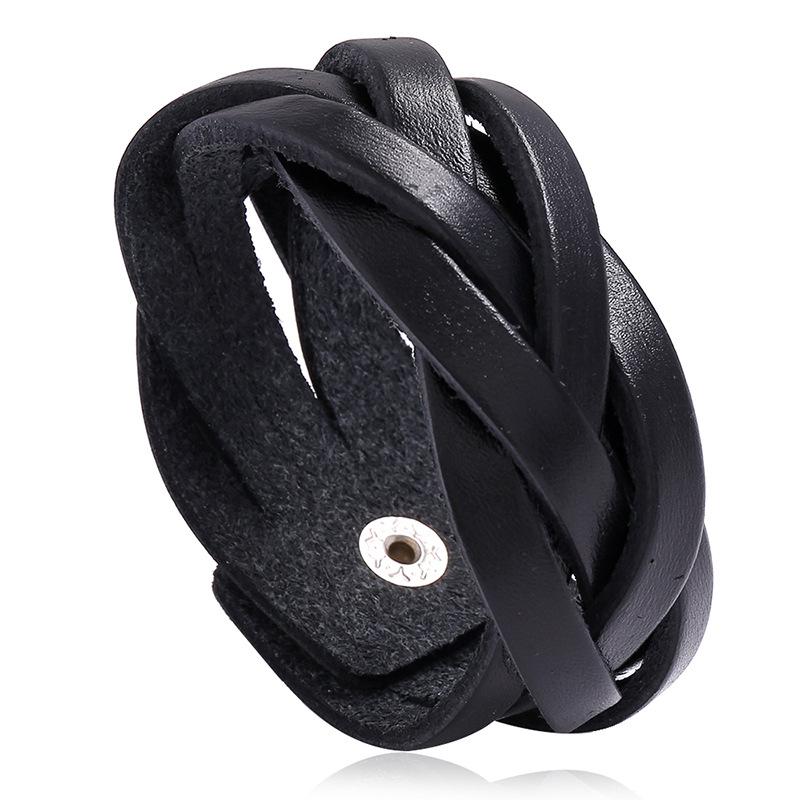 Simple Fashion Braided Crafts Bracelet Punk Men Jewelry Handmade Woven Black Genuine Leather Jewelry
Simple Fashion Braided Crafts Bracelet Punk Men Jewelry Handmade Woven Black Genuine Leather Jewelry