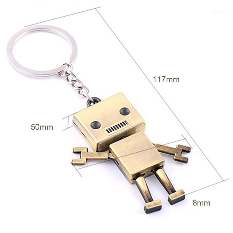 1 Pcs New Arrival Movable Keychain Key Ring Key Holder Bag Car Pendant Fashion Metal 3d Robot Chain1