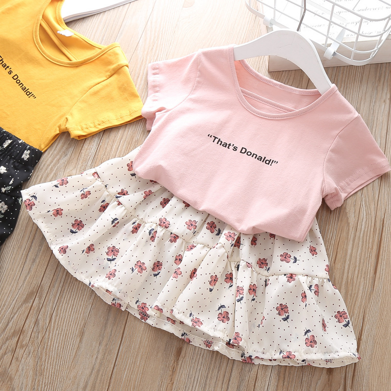 Summer Girl's Clothes 2 4 6 8 Years Kids Cactus T-shirt+Lace Tutu Dress 2Piece Sets Fashion Summer Girls Set Children Clothing Y1107