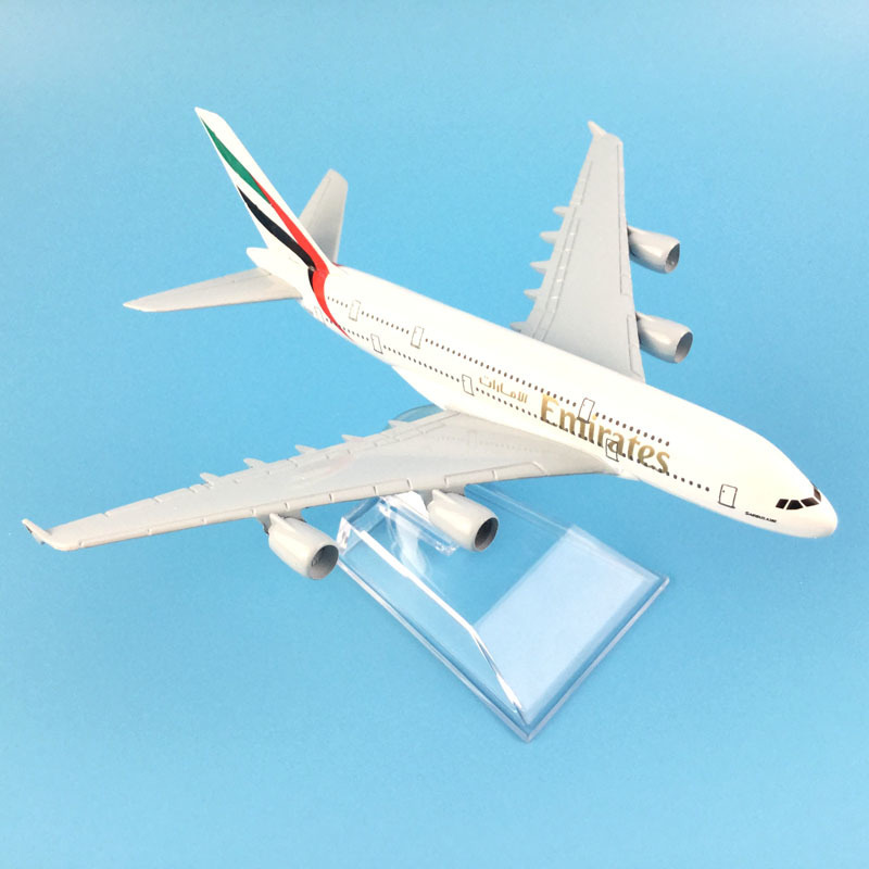 FREE SHIPPING Air Emirates Airlines Airplane Model Airbus 380 Airways Alloy Metal Plane Model w Stand Aircraft -039 LJ200928 - view 7