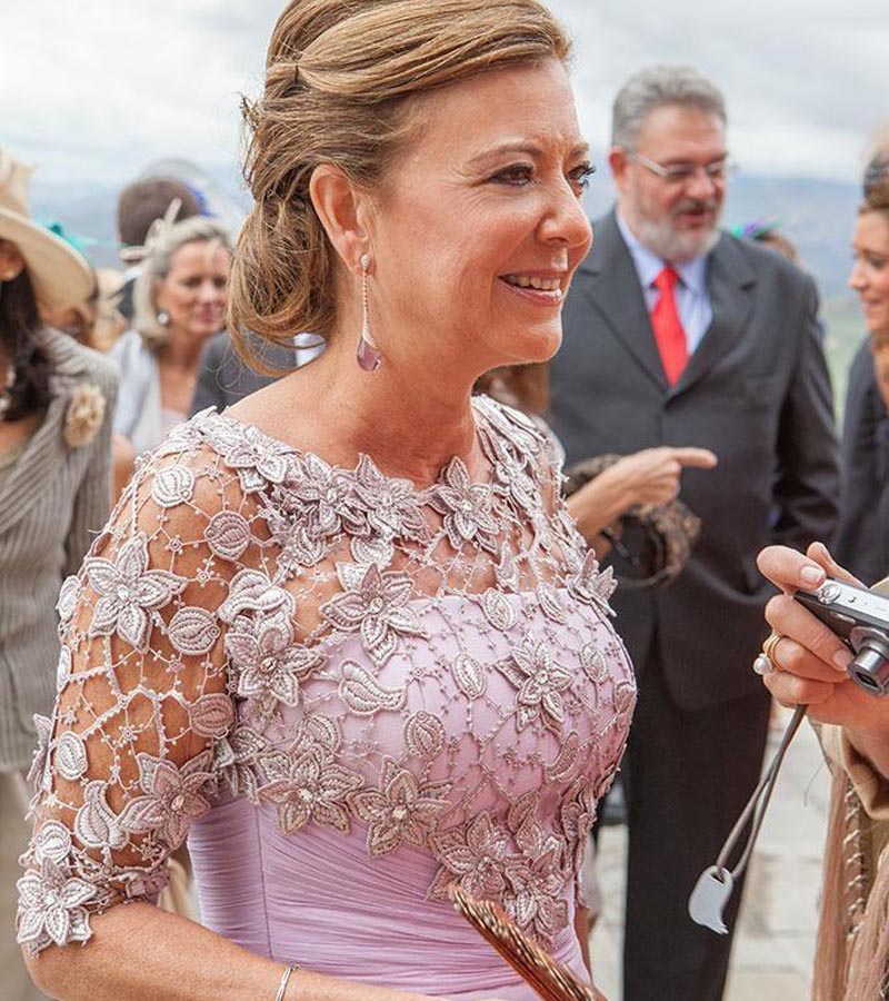 Lilac Chiffon Mother of the Bride Dresses with Lace Half Sleeve Scoop Neckline Sheath Long Wedding Party Gowns vestidos