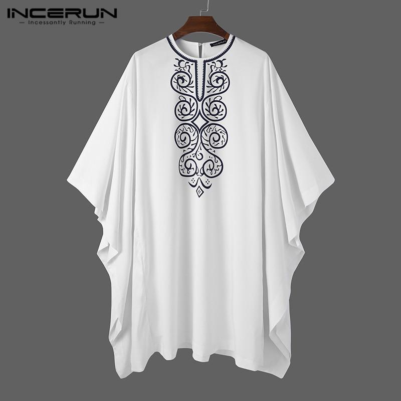 INCERUN Men Muslim Kaftan Printed Flare Sleeve O Neck Irregular Cloak Robes 2020 Loose Islamic Arabic Dubai Men Jubba Thobe 5XL
INCERUN Men Muslim Kaftan Printed Flare Sleeve O Neck Irregular Cloak Robes 2020 Loose Islamic Arabic Dubai Men Jubba Thobe 5XL