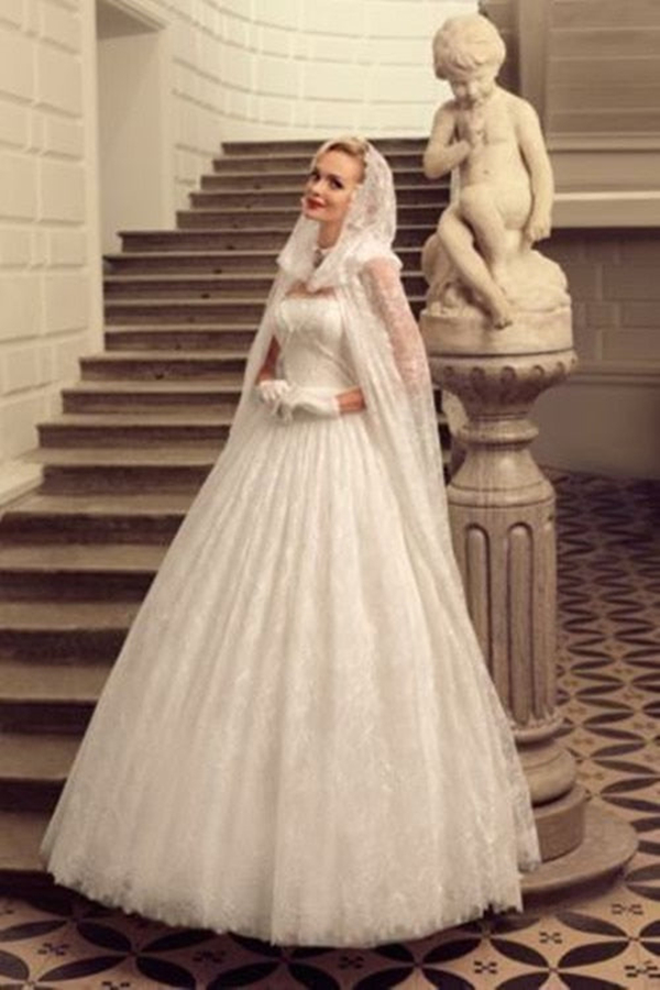 Vintage Ivory Full Lace A Line Wedding Dress With Wrap For Bride 2022 Rustic Country Style Strapless Floor Length Bridal Dresses Gothic Victorian Wedd