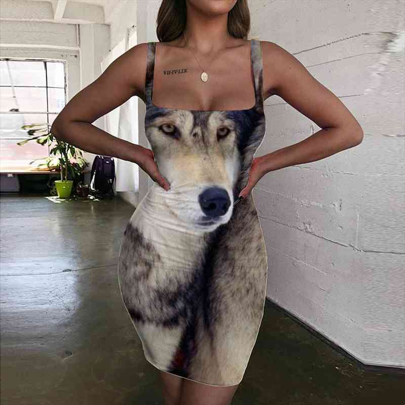Brand Wolf Dress Women Animal Halter Sleeveless Snow 3d Print Lovely Ladies Dresses Womens Clothing Club Short Beach Femme, Black;gray
Brand Wolf Dress Women Animal Halter Sleeveless Snow 3d Print Lovely Ladies Dresses Womens Clothing Club Short Beach Femme, Black;gray