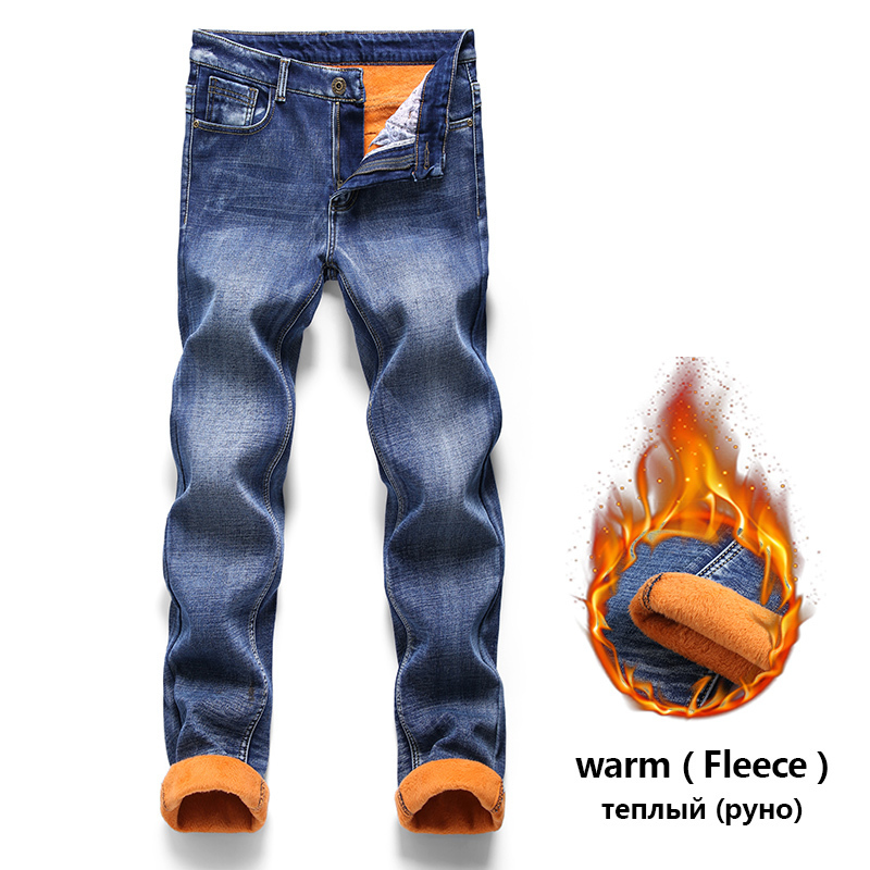 Men Fashion Winter Jeans Men Black Slim Fit Stretch Thick Velvet Pants Warm Jeans Casual Fleece Trousers Male Plus Size 28-38-40 201111