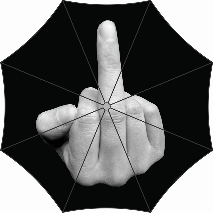 Cool Middle Finger Umbrella, Windproof Folding Parasol for Men & Women - Black dh910320090