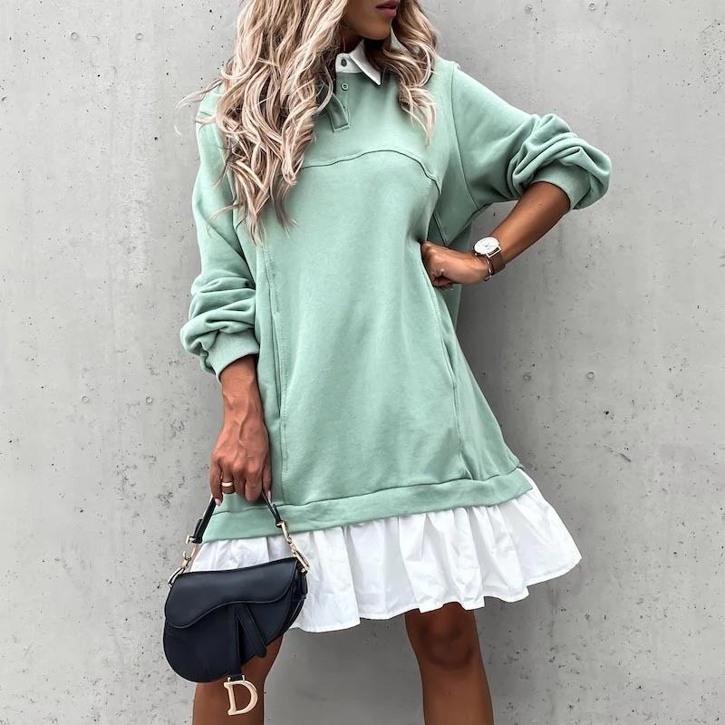 Autumn Ruffles Straight Women Dress 2020 Casual Color Matching Pocket Button Sweatshirt Long-Sleeved Dress dresses for women, Black
Autumn Ruffles Straight Women Dress 2020 Casual Color Matching Pocket Button Sweatshirt Long-Sleeved Dress dresses for women, Black