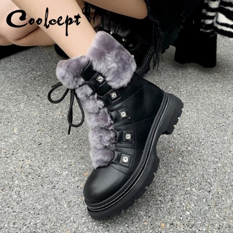 Coolcept Women Snow Boots Plush Fur Cross Strap Warm Winter Shoes Woman Plush Fur Fashion Platform Lady Footwear Size 34-39, Black
Coolcept Women Snow Boots Plush Fur Cross Strap Warm Winter Shoes Woman Plush Fur Fashion Platform Lady Footwear Size 34-39, Black