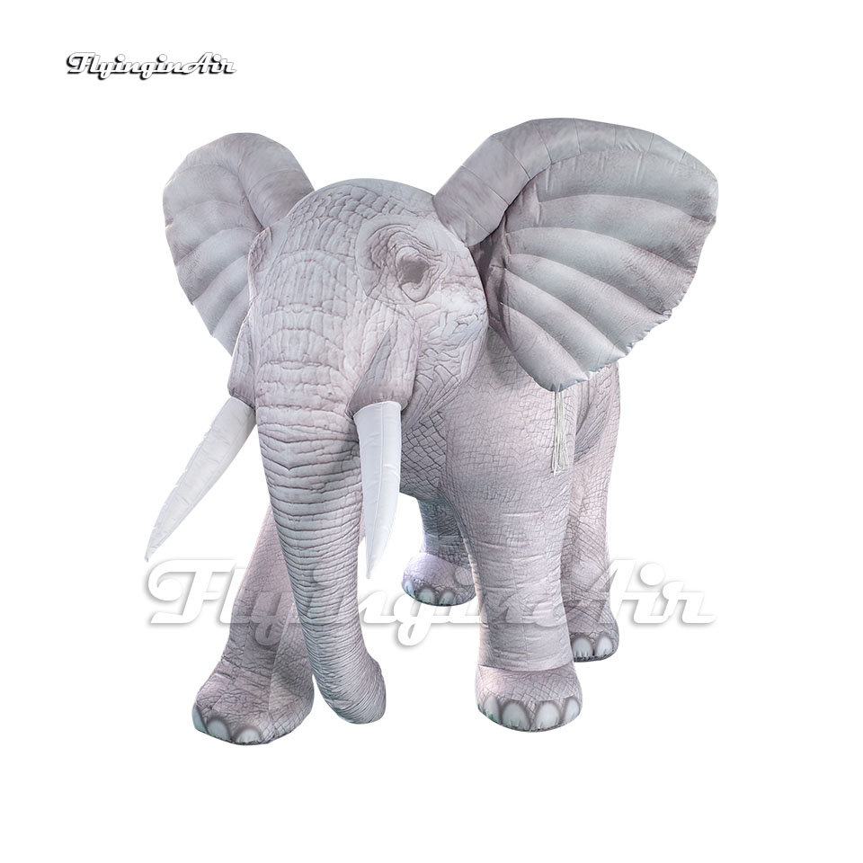 Outdoor Giant White Inflatable Elephant 2m Parade Performance Animal Mascot Balloon Blow Up Elephant For Circus Show And Zoo Event
