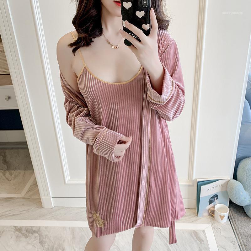 Velour Sexy Women Nighty&Robe Set 2PCS Backless O-Neck Kimono Bath Robe Gown Home Chothing Autumn New Intimate Lingerie -XL1, Green
Velour Sexy Women Nighty&Robe Set 2PCS Backless O-Neck Kimono Bath Robe Gown Home Chothing Autumn New Intimate Lingerie -XL1, Green