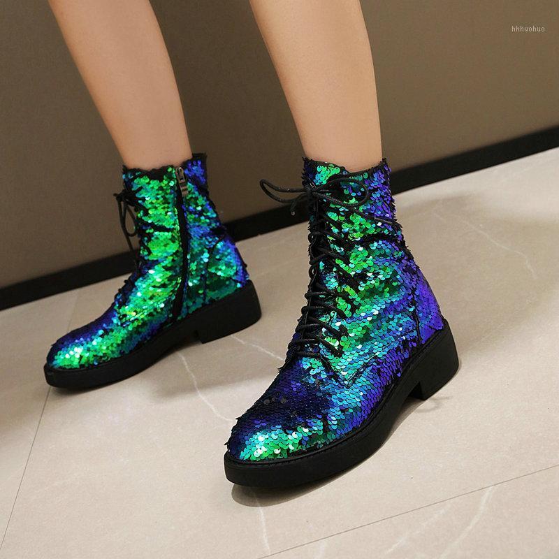 Sequined cloth Ankle Boots Women med heels Short Boots Lace Up Round Toe bling Shoes Lady party dress shoes Size 34-431, Black
Sequined cloth Ankle Boots Women med heels Short Boots Lace Up Round Toe bling Shoes Lady party dress shoes Size 34-431, Black