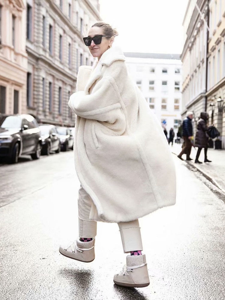 Autumn Winter Women Beige Teddy Coat Stylish Female Thick Warm Cashmere Jacket Casual Girls Streetwear 201112