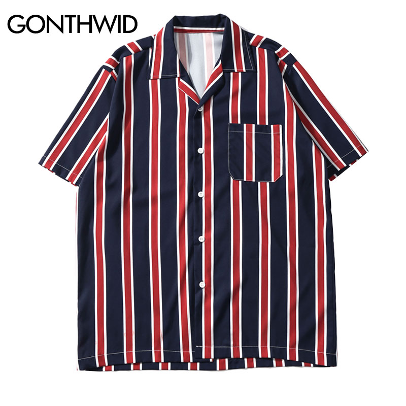 Vertical Stripe Beach Shirts Streetwear Men Summer Hip Hop Pocket Short Sleeve Shirts 2020 Male Fashion Turn-down Shirt, Yellow
Vertical Stripe Beach Shirts Streetwear Men Summer Hip Hop Pocket Short Sleeve Shirts 2020 Male Fashion Turn-down Shirt, Yellow
