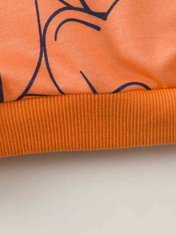 Baby Cartoon Graphic Contrast Trim Pullover SHE