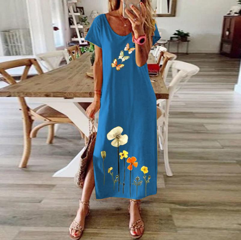 Elegant Sunflower Butterfly Print Long Dress Summer Women O-neck Short Sleeve Party Dress Female Slit Maxi Vestidos#J30, Kjb341-2
Elegant Sunflower Butterfly Print Long Dress Summer Women O-neck Short Sleeve Party Dress Female Slit Maxi Vestidos#J30, Kjb341-2