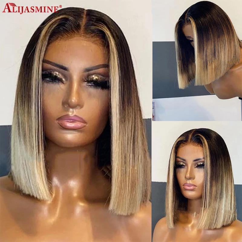 Ombre #1B Blonde Wig Human Hair Wigs For Black Women 150% Short Bob Wig Brazilian Remy Colored Human Hair Wigs T Part Lace, As pic
Ombre #1B Blonde Wig Human Hair Wigs For Black Women 150% Short Bob Wig Brazilian Remy Colored Human Hair Wigs T Part Lace, As pic