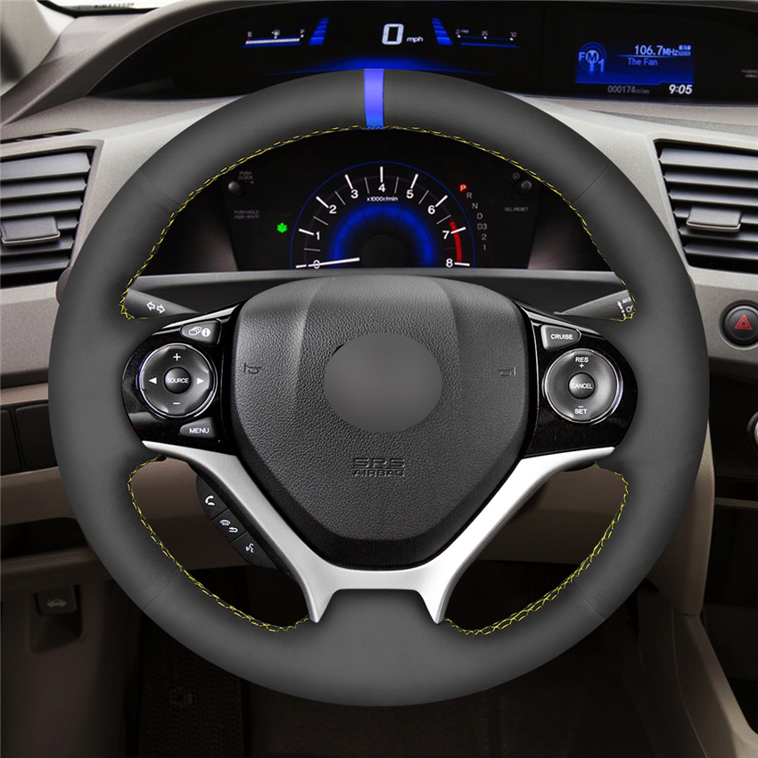 DIY Black Suede Hand Sew Comfortable Soft Steering Wheel Cover for Honda Civic Civic 9 2012-2015 car interior accessories
DIY Black Suede Hand Sew Comfortable Soft Steering Wheel Cover for Honda Civic Civic 9 2012-2015 car interior accessories