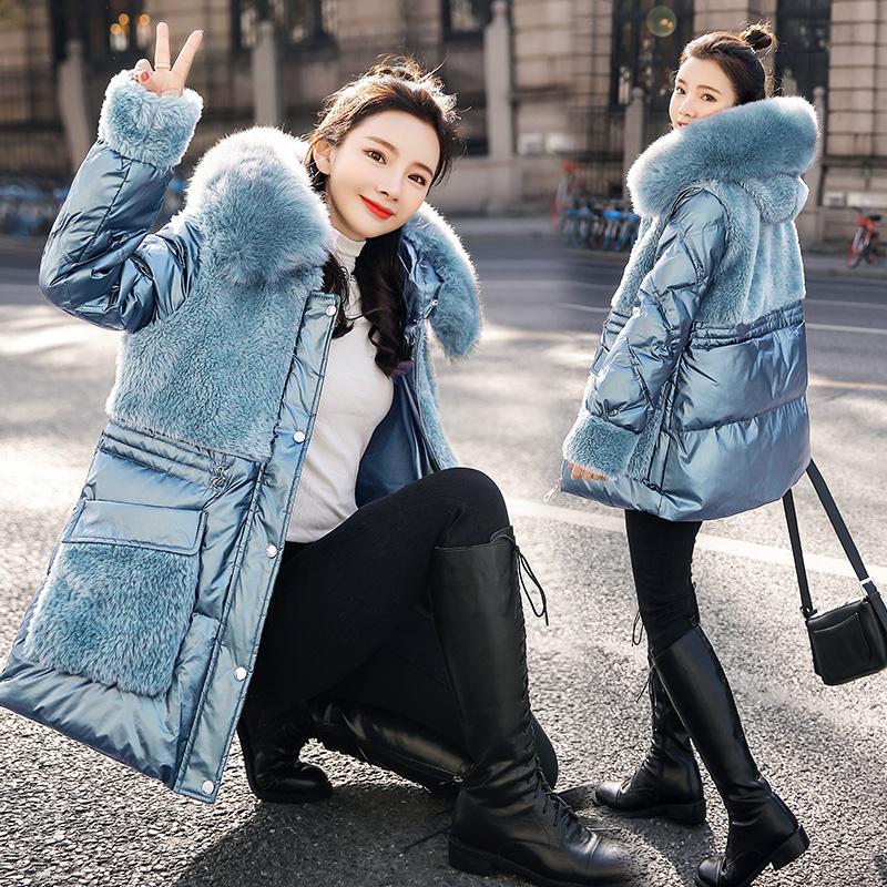 2020 New fashion women's winter coat big fur collar lamb wool Down padded jacket MY269, Blue
2020 New fashion women's winter coat big fur collar lamb wool Down padded jacket MY269, Blue