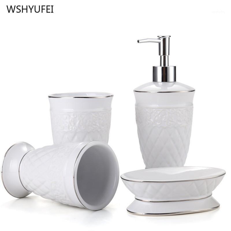 Ceramic Bathroom Set Four piece set Nordic Bathroom Accessories Tooth Mug Kit Soap Dispenser Toothbrush Holder Home Wash1
Ceramic Bathroom Set Four piece set Nordic Bathroom Accessories Tooth Mug Kit Soap Dispenser Toothbrush Holder Home Wash1