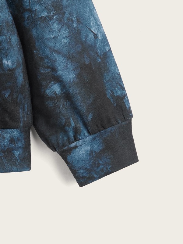 Boys Letter Graphic Tie Dye Hoodie SHE