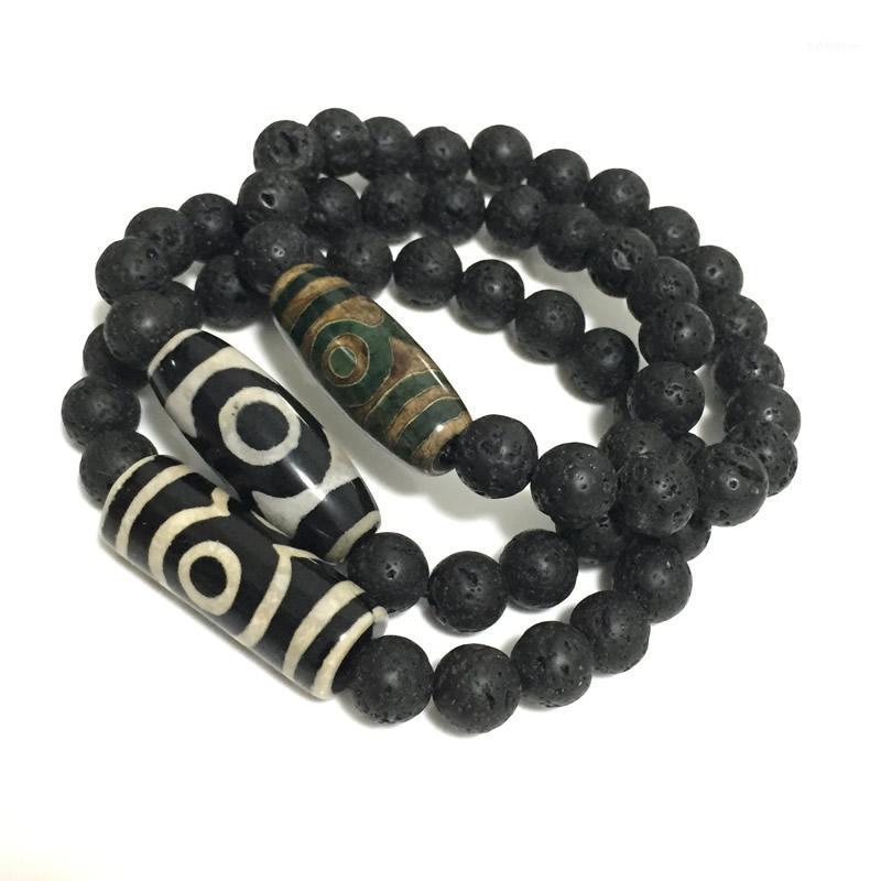 Retro Energy Natural Tibetan Dzi Agates Bracelets Vintage Jewelry Prayer Three-eyed Agates Charm Black Lava Bracelets for Male1
Retro Energy Natural Tibetan Dzi Agates Bracelets Vintage Jewelry Prayer Three-eyed Agates Charm Black Lava Bracelets for Male1