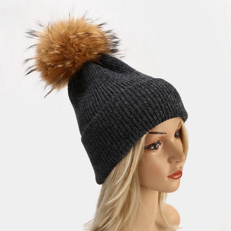 Winter Hat Pompom Women Knit Beanie Brim Skiing Acrylic Warm Raccoon Fur Outdoor Accessory For Teenagers, White
Winter Hat Pompom Women Knit Beanie Brim Skiing Acrylic Warm Raccoon Fur Outdoor Accessory For Teenagers, White