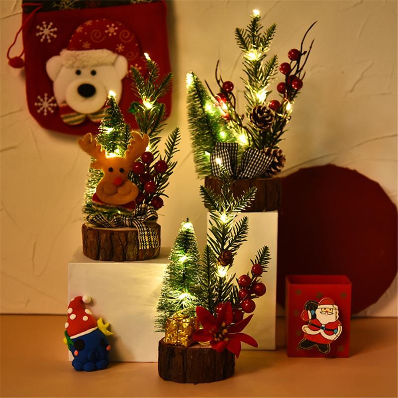 Creative Christmas Tree Ornaments LED Light Wooden Bottom Table Decoration Mini Christmas Tree
Creative Christmas Tree Ornaments LED Light Wooden Bottom Table Decoration Mini Christmas Tree