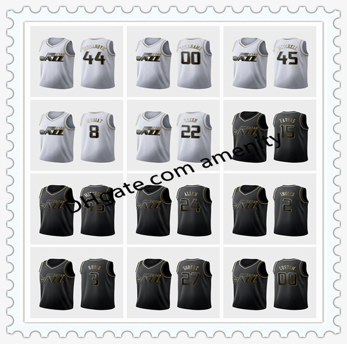 men Utah Jazz Mitchell 27 Gobert 2 Ingles 15 Favors basketball jerseys Donovan Rudy Joe Derrick golden edition jersey, 11
men Utah Jazz Mitchell 27 Gobert 2 Ingles 15 Favors basketball jerseys Donovan Rudy Joe Derrick golden edition jersey, 11