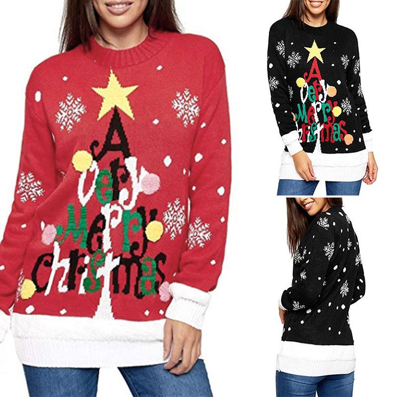 Womens Christmas Sweaters Letter Loose Ugly Snow Holiday Pullover Sweater Autumn Winter Knitted Jumpers, Black
Womens Christmas Sweaters Letter Loose Ugly Snow Holiday Pullover Sweater Autumn Winter Knitted Jumpers, Black