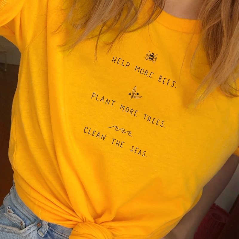 Help More Bees T Shirt Women Plant More Trees Graphic Tees Women Save The Seas Graphic Tees Women Shirts Drop Shipping Y200109, White
Help More Bees T Shirt Women Plant More Trees Graphic Tees Women Save The Seas Graphic Tees Women Shirts Drop Shipping Y200109, White