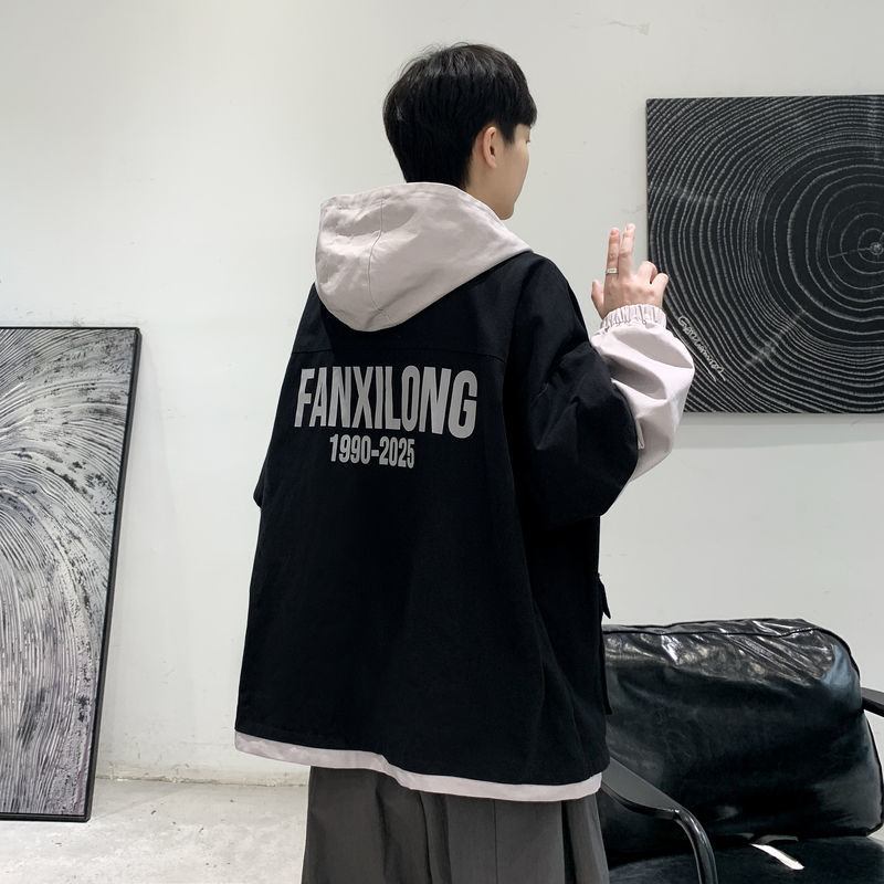 Spring 2021 Men's and New Winter Two Printed Jackets Go to Youth Clothes XUTZ, Black
Spring 2021 Men's and New Winter Two Printed Jackets Go to Youth Clothes XUTZ, Black